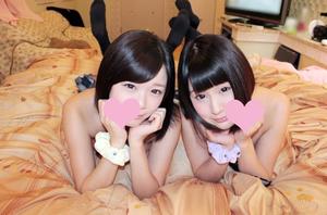 【黒髪ショートカットの制服美少女女子高生が2人ホテル乱行！】スレンダー美乳美少女女子高生とガチ円光！無許可中出しで放心！