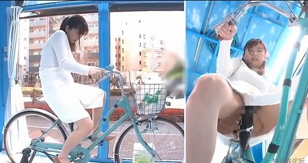 【マジックミラー号】ナンパした美乳美女が電マ付きママチャリに試乗→潮吹きした美女がデカマラで犯され乱れまくる
