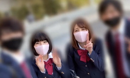 【カップル】思春期・性欲が真っ盛りの乱交！青春を感じ、快感から膣射精も我慢できない「あおいれな」「八尋麻衣」【女子校生】