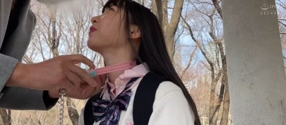 【緊縛プレーでJKを調教】「す、すごいです」首輪をつけられておじさんにやられるセーラー服とド変態下着のミスマッチ